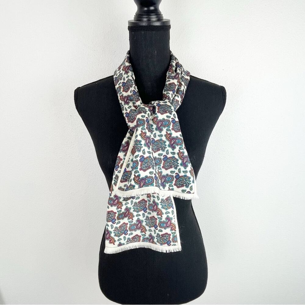 Vintage Paisley Scarf Boho Chic Wrap Lightweight Retro Festival Style Accessory